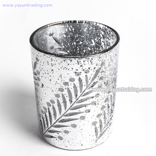 Luxury Electroplated Silver Glass Candle Jar 