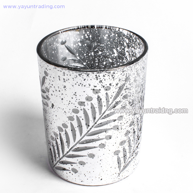 Luxury Electroplated Silver Glass Candle Jar 