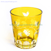 Hand-cutting Lead Free Colorful Glass Cup for Drinking Water