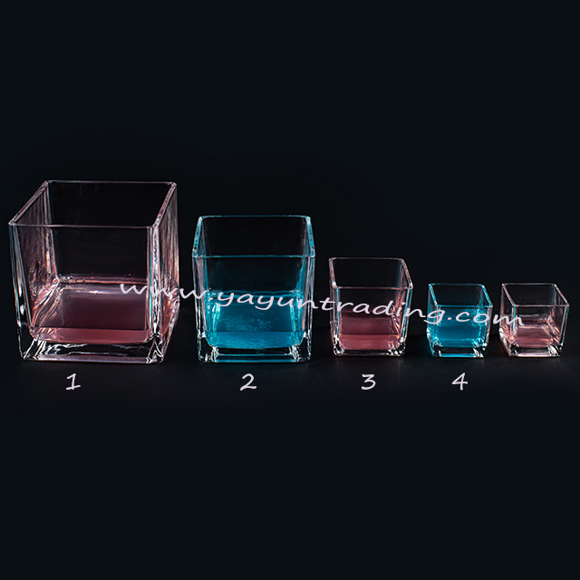 four size clear glass candle jar