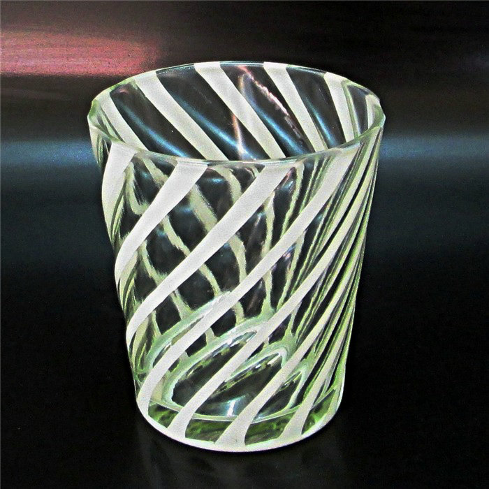 horn shape hand made sprayed color glass candle jar