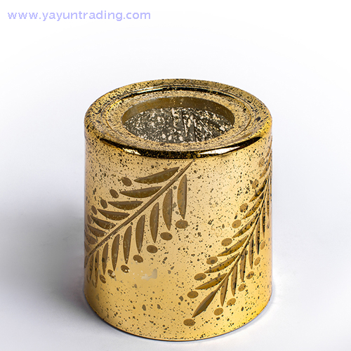  luxury home and garden electroplated glass candle jar wedding candle holder 