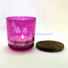 home decoration glass candle holder with wooden lids