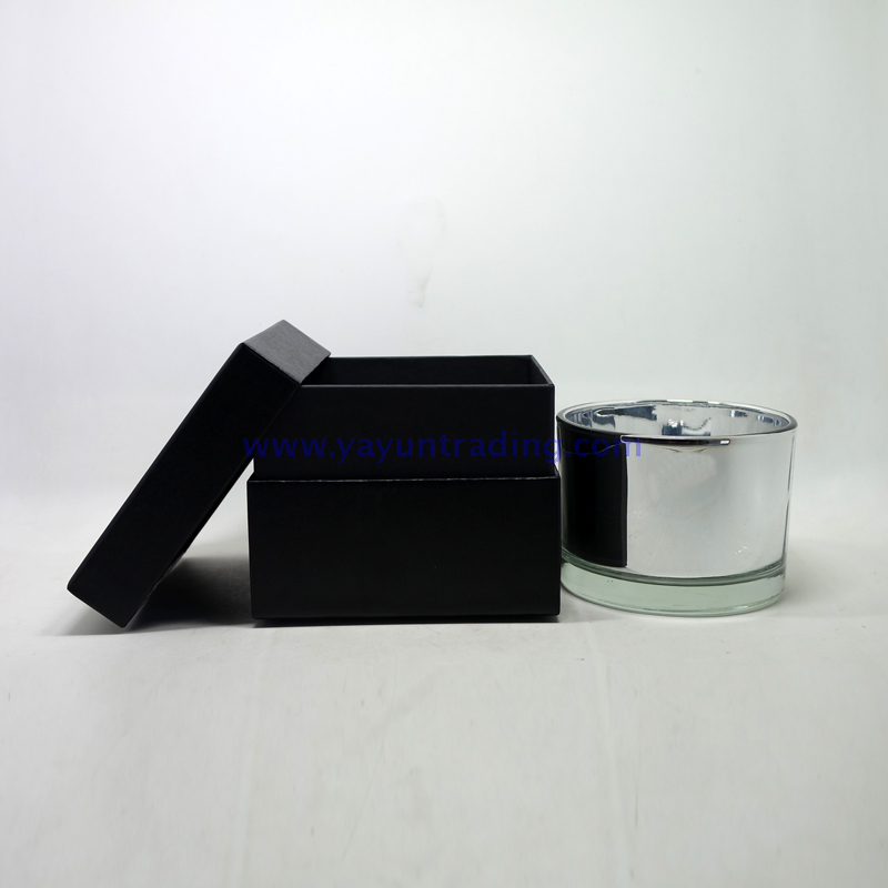 lovely electroplated rose gold color glass scented soy candle jar