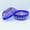daily used elegant hand cut cobalt blue fruit glass bowl and plates