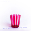 pink hand cut sprayed colored glass candle tumbler
