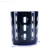  matte black eco friendly hand cut dot recycled glass candle jar
