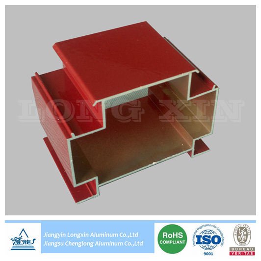 Red Powder Coated Aluminum Extrusion for Decoration
