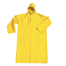 Yellow pvc polyester pvc rain coat for work men
