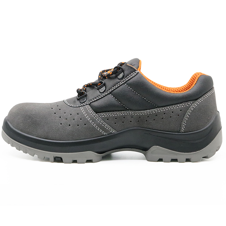 ENS017 New design suede leather steel toe anti static breathable work shoe
