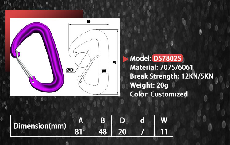 Gancho de aluminio DS7802S, clip de presi&oacute;n de mosquet&oacute;n de aluminio - Dawson Group Ltd. - Fabricante, proveedor, f&aacute;brica de China