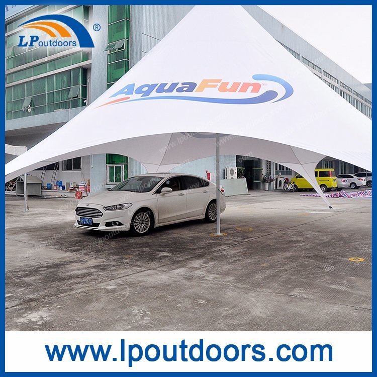 Carpa de exposición de exhibición de exhibición de autos con logotipo de doble pico al aire libre