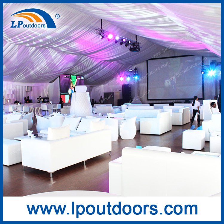 Carpa de fiesta de lujo de PVC transparente al aire libre con forro para eventos de boda