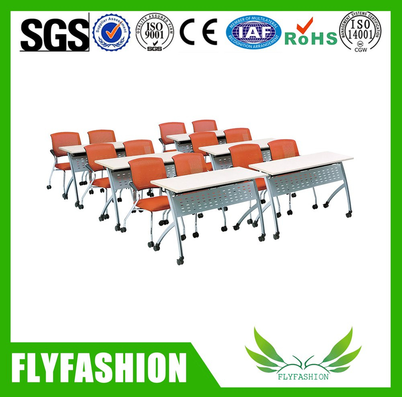 Modern Style Double School Desk and Chair with Wheels (SF-51D)