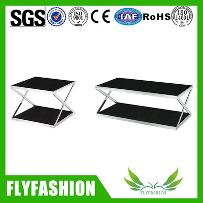 Latest product stainless steel tea table glass tea table (OF-61)