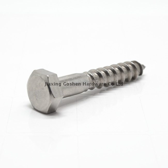 Tornillo de madera de cabeza hexadecimal SS316 DIN571 Métrica 