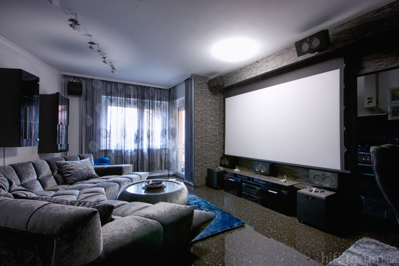 4K Tab-Tensioned Motorized Projection Screen For Home Cinema