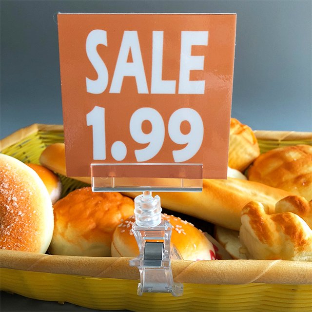 Clear Counter-top Clip on Sign Holder PST5