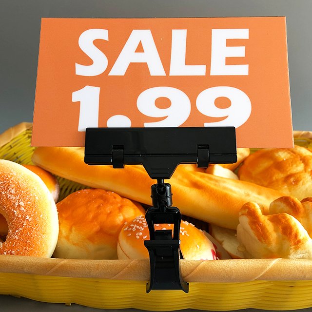 Black Plastic Clip on Sign Holders PS06-B