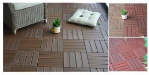 Azulejos al aire libre de la cubierta de WPC que se enclavijan DIY/suelo pl&aacute;stico de madera de goma de los deportes