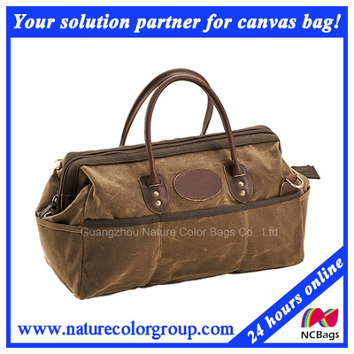 Casual Fashion Waxed Canvas Traveling Duffle Leisure Bag