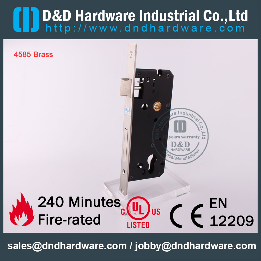 D & D Hardware-Euro Interior Brass Porta Hardware Mortise Lock DDML016