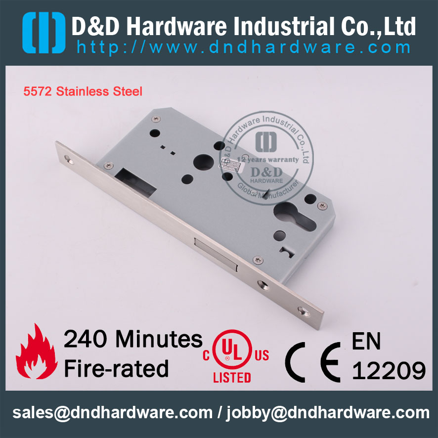 D & D Hardware-SS304 Acessórios De Porta Incêndio Rated Deadbolt Lock DDML013