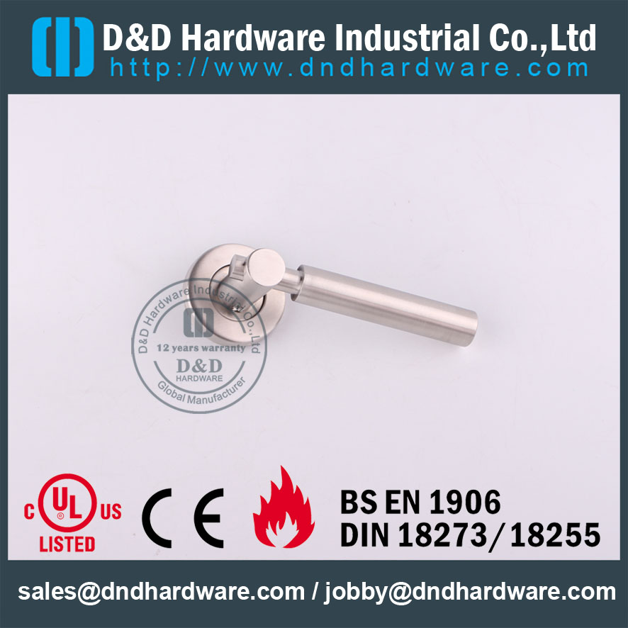 Aço inoxidável 316 Chrome Solid Lever maçaneta externa para portas de aço -DDSH034