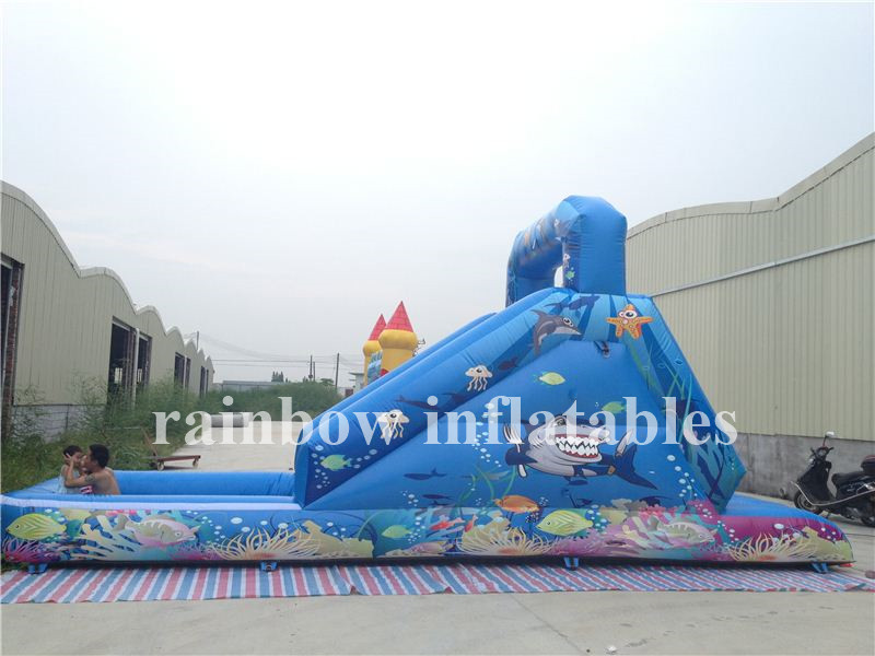 RB7009 (8.2x2.4x3.7m) Inflatable Water Slide With Pool For Outdoor Playground, Inflatable Sea World Animals Water Sldie