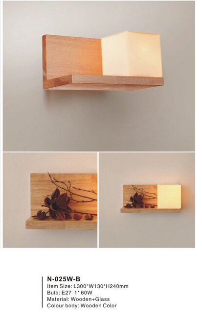Современная деревянная стеклянная потолочная лампа (N-015C-4)