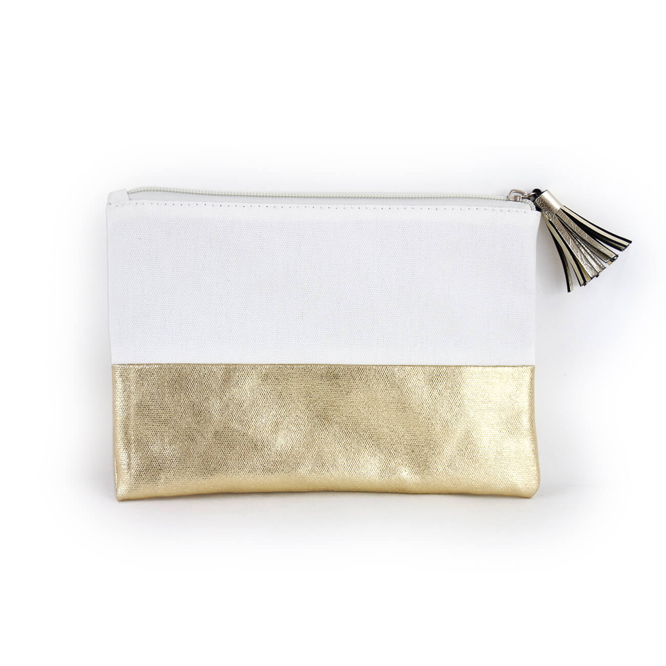 Gold Elegant Cotton Canvas Makeup Bags