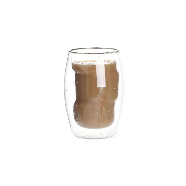 13.5oz double wall glass coffee cup