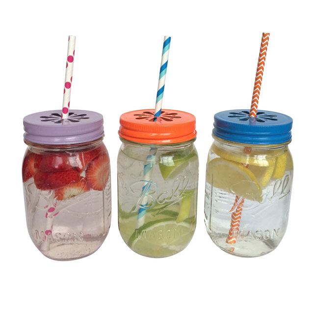 Ball Jar with Straw