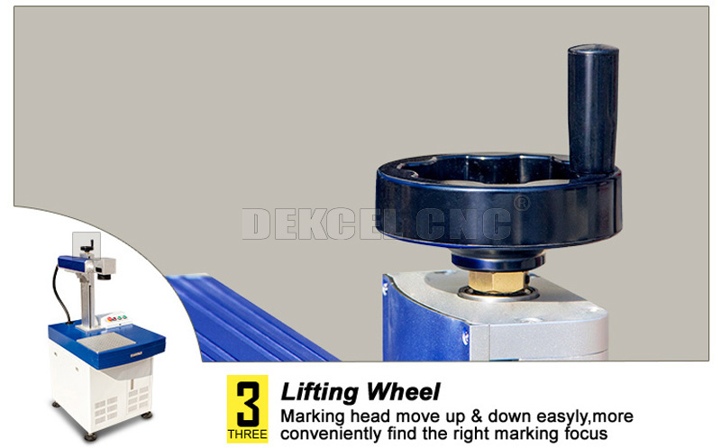 rueda de elevaci&oacute;n de la m&aacute;quina de la marca del laser del metal de la fibra