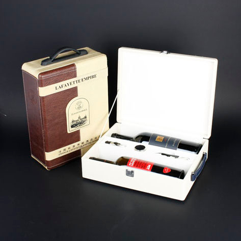Wine Box Manufacturer leather pu 3 slot wooden wine box