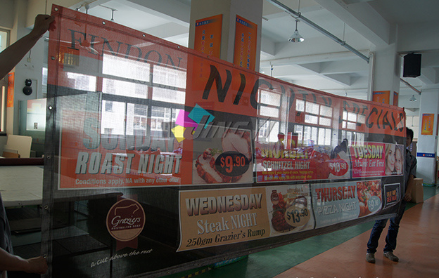 Outdoor Advertising Wind PVC Mesh Banner Printing