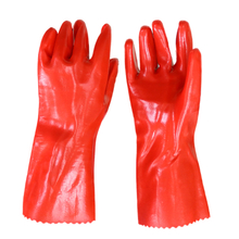 Red Oil Water Resistant Industrial PVC Gloves