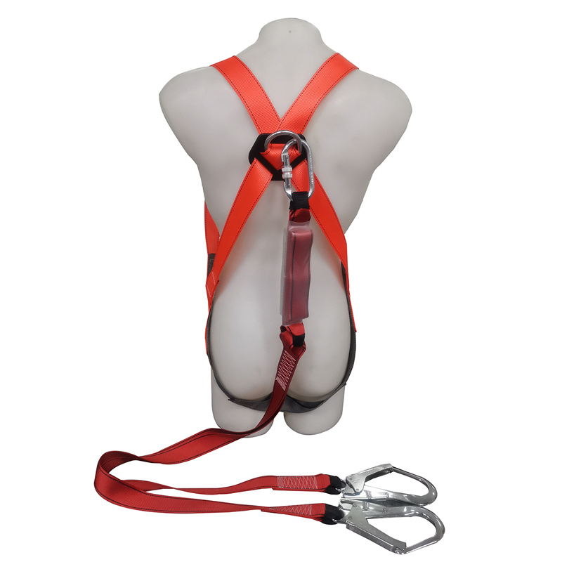 CE EN 361 Anti Falling Full Body Safety Harness Shock Absorber Lanyard Safety Belt