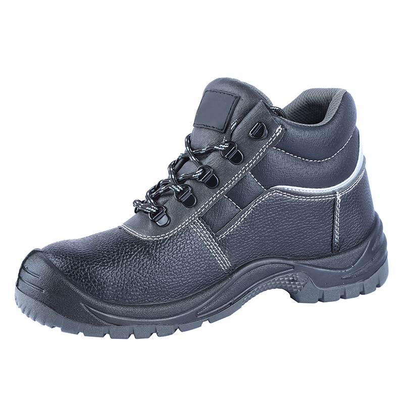 Black Leather Steel Toe Anti Puncture Consturction Safety Boots