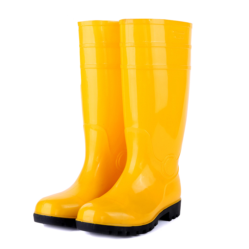 Steel Toe Puncture Resistant Shiny Pvc Safety Boots