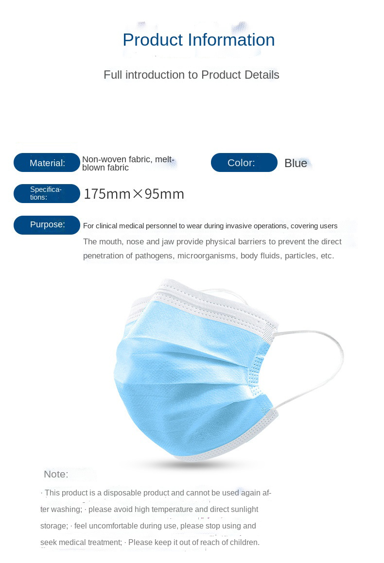 Colorful Non Medical Disposable Face Dust Mask