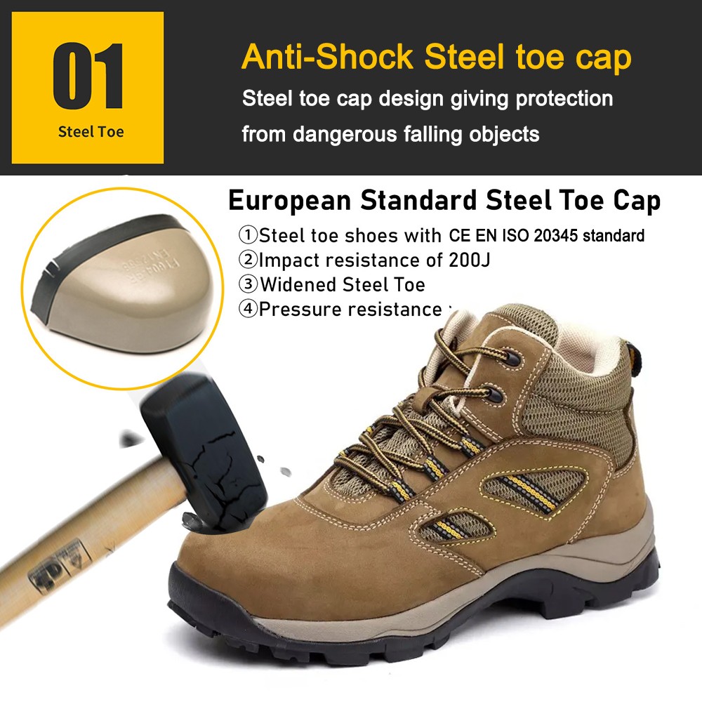 Steel Toe Anti Puncture Hiking Safety Shoes Men