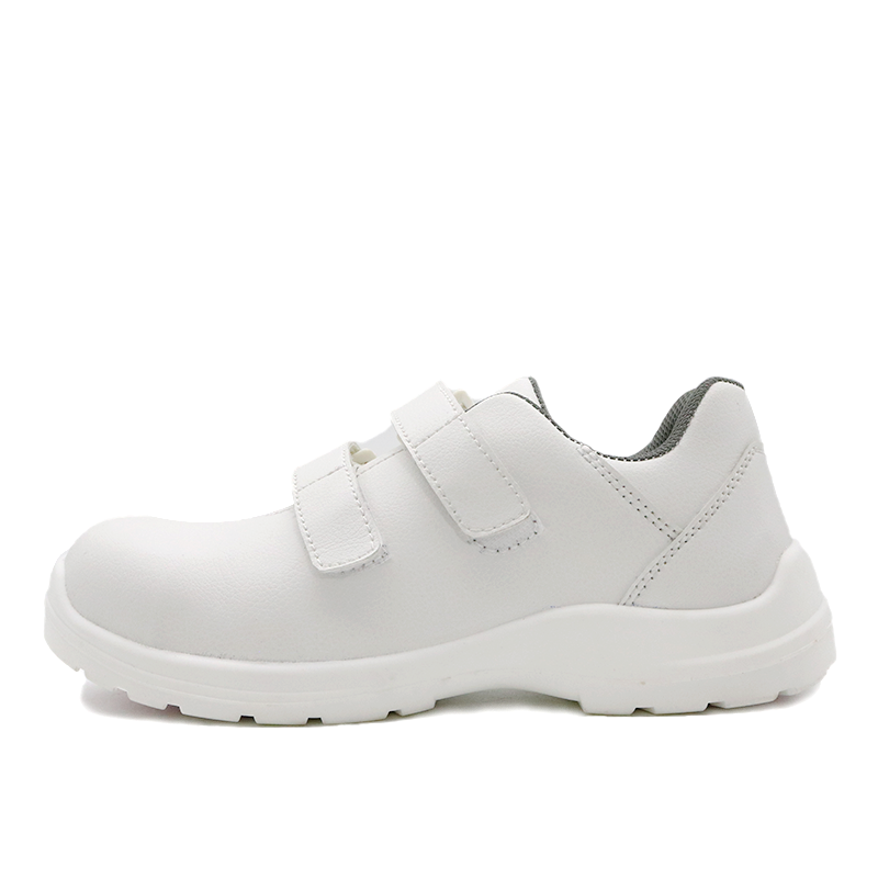 Anti-slip White Fiberglass Toe Anti Puncture No Lace Kitchen Safety Shoes Men