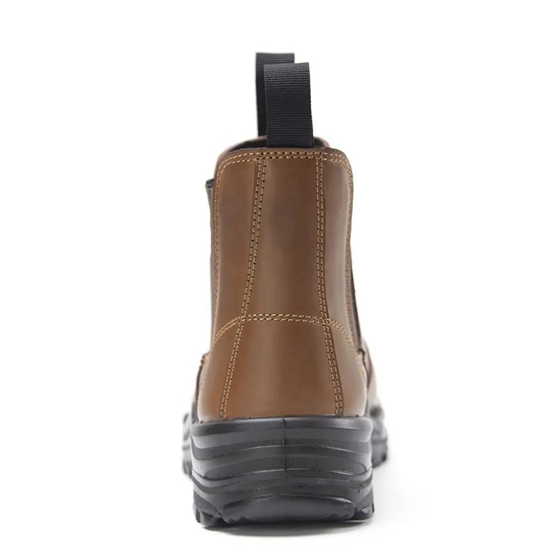 Steel Toe Anti Puncture No Laces Safety Shoes Brown