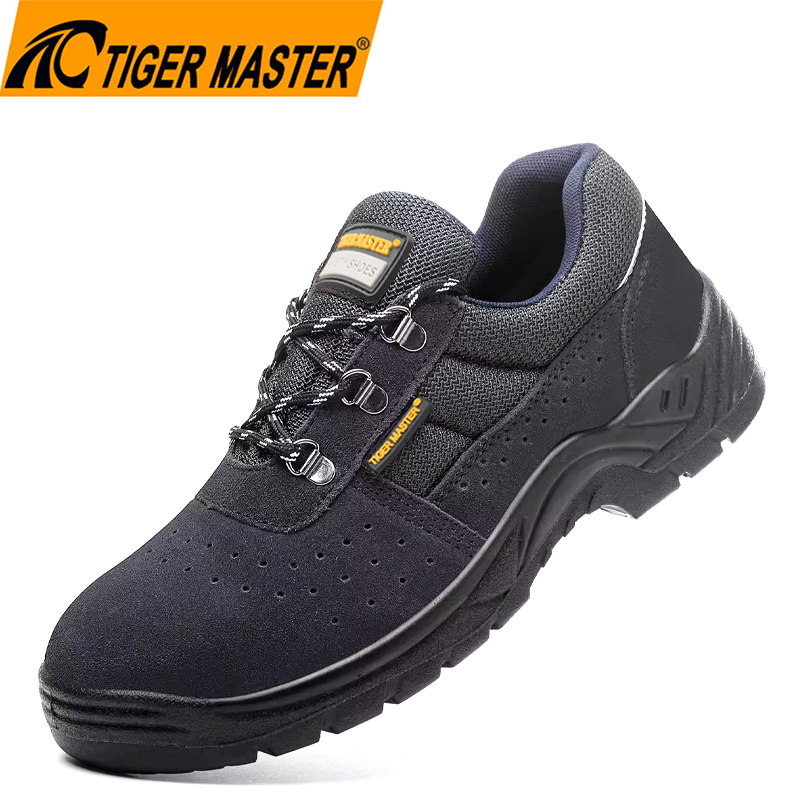 Anti-smashing puncture proof breathable suede safety shoes for man