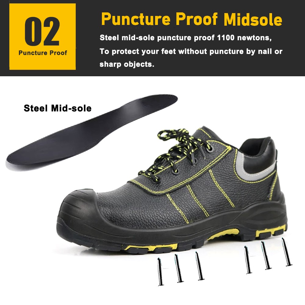 Steel Toe Anti Puncture Waterproof Oil Industry Safety Shoes Rubber Sole