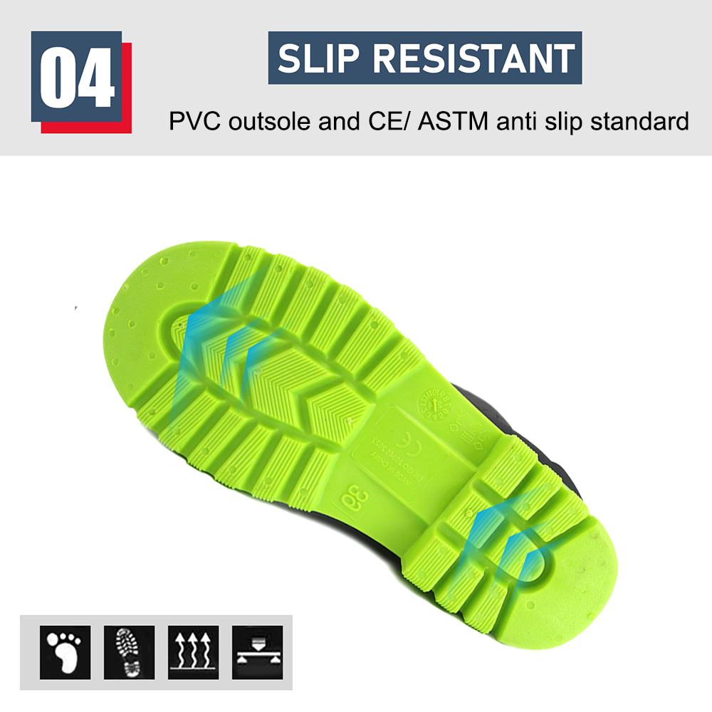 Waterproof PVC Safety Rain Boots for Construction