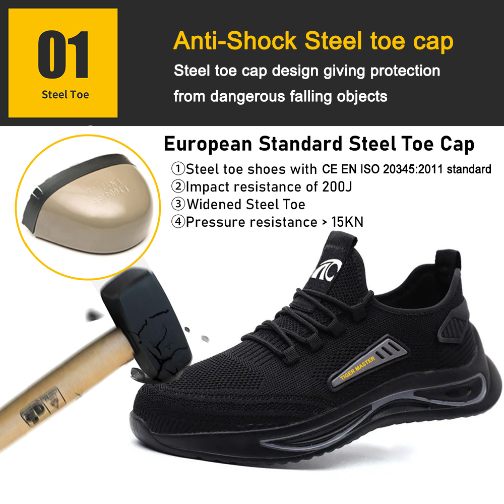 Anti Slip Steel Toe Kevlar Mid-sole Sport Safety Shoes for Man