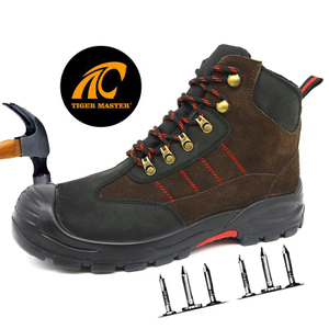 HRO Rubber Sole Prevent Puncture Steel Toe Safety Boots for Men