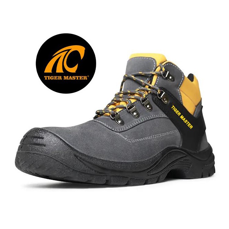 Grey Anti-slip Puncture Proof Steel Toe Safety Shoes for Workers